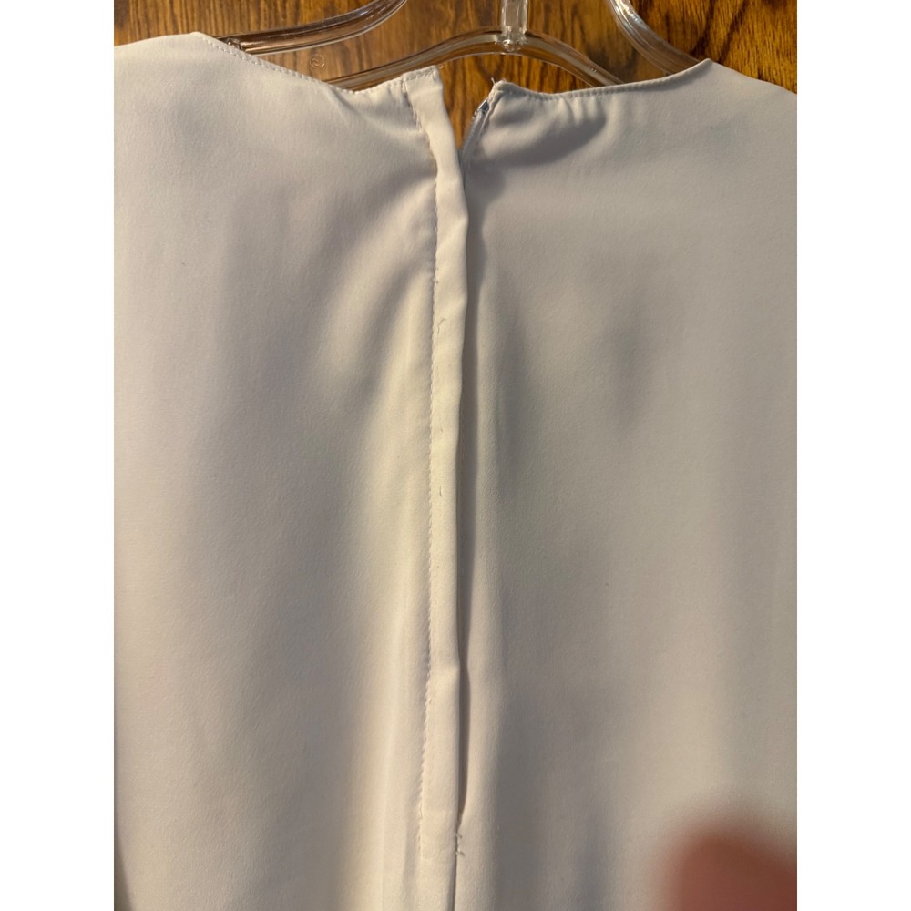 Lynn & Co Vintage Cream Long Sleeve Blouse Back Zipper Button Cuff Top Size 12 - Picture 5 of 6